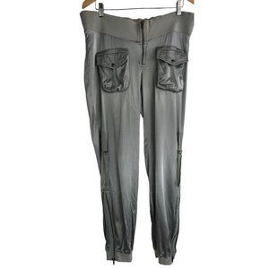 Noppies Maternity Joggers Womens Size XL Pants‎ Silver Shiny Pockets